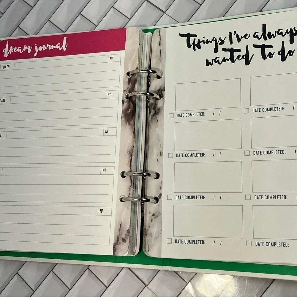 American Crafts Memory Planner Binder Office Stripes 7.75 x 8.75 x 1.68 inches